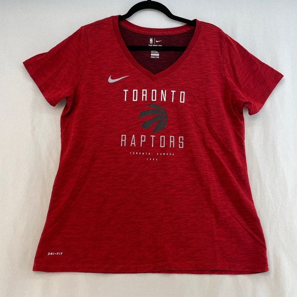 The Nike Tee NBA Dri-Fit Athletic Cut Toronto Raptors Red Women’s Size XL - Picture 1 of 10